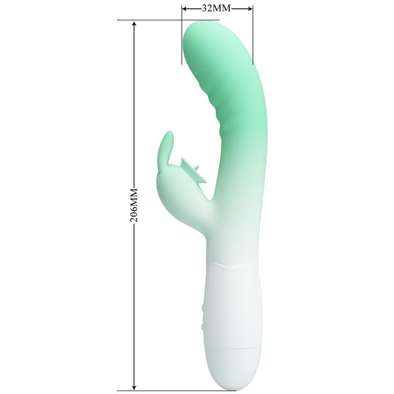 PRETTY LOVE - VIBRATORE CONIGLIO CERBERUS 30 VIBRAZIONI VERDE