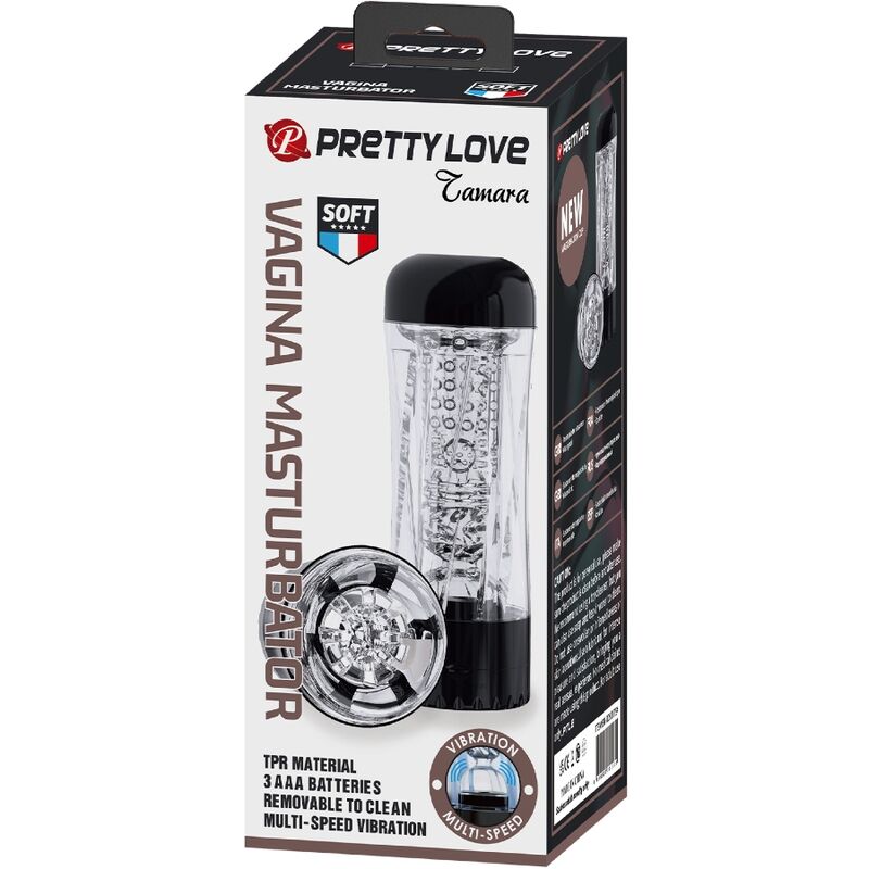 PRETTY LOVE - TAMARA MASTURBATORE MASCHILE VIBRATORE MULTIVELOCITÀ NERO