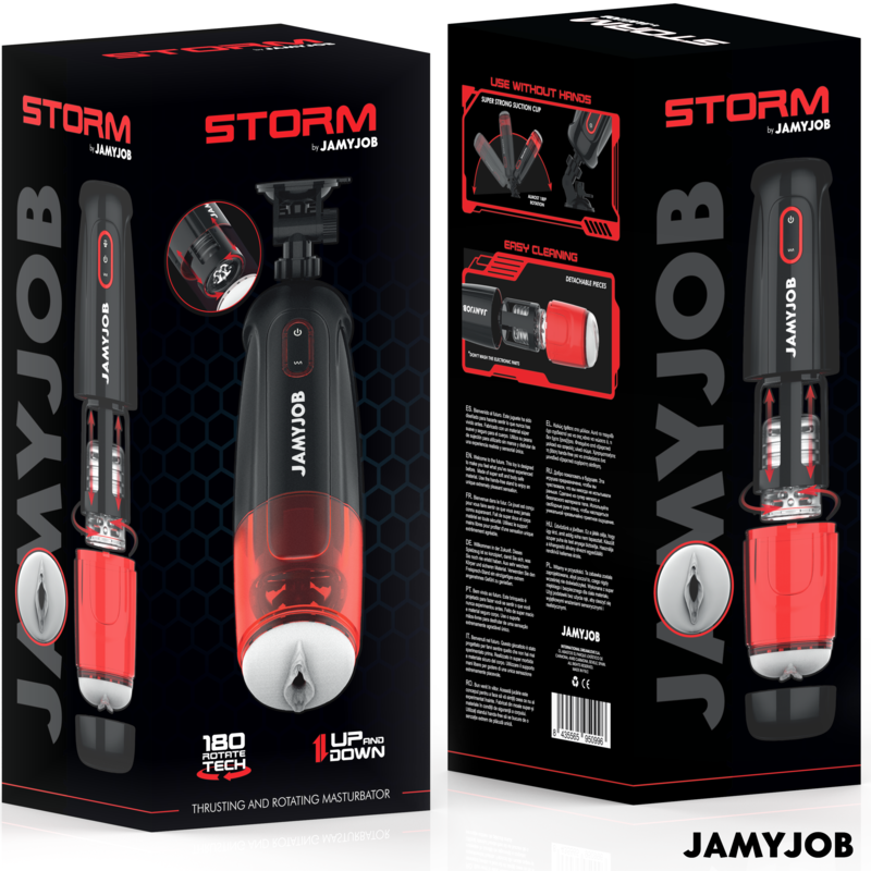 JAMYJOB - MASTURBATORE VAGINALE AUTOMATICO STORM 10 MODALITÀ DI ROTAZIONE E SPINTA