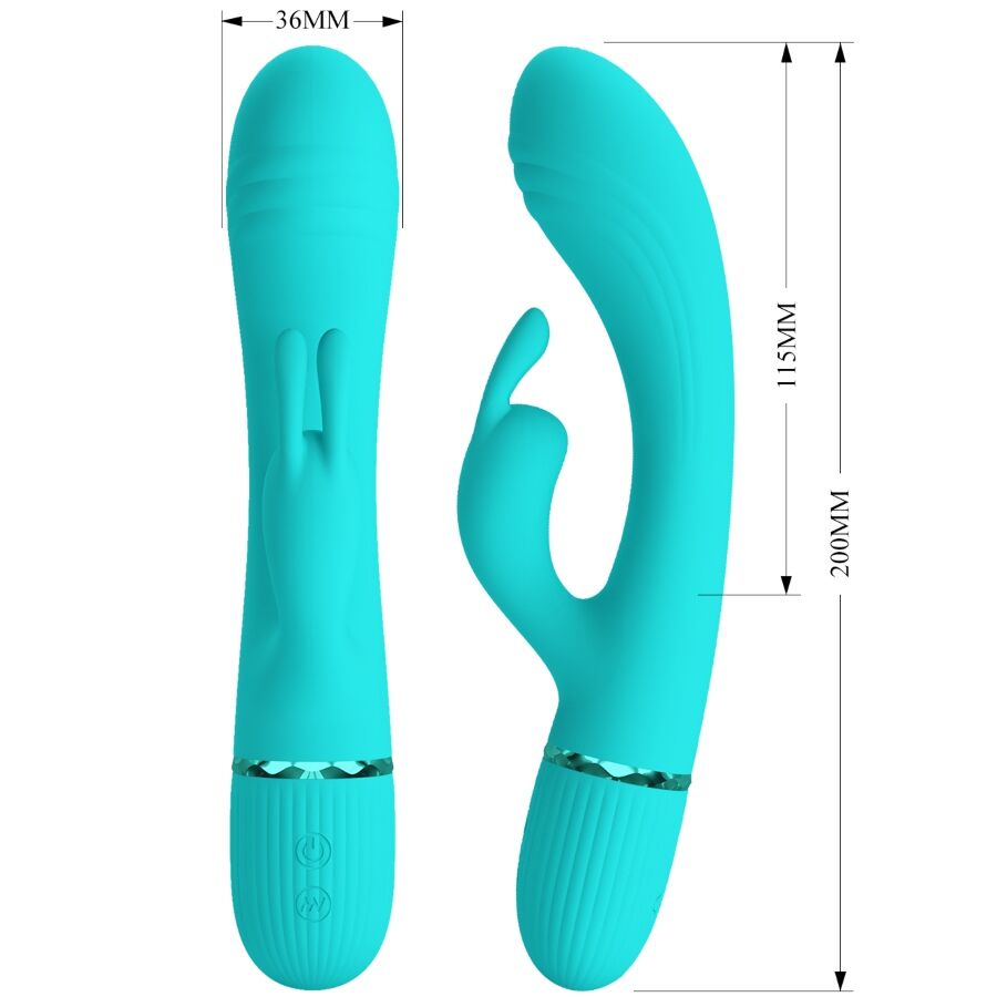PRETTY LOVE - VIBRATORE CONIGLIO TURCHESE SCOCCO