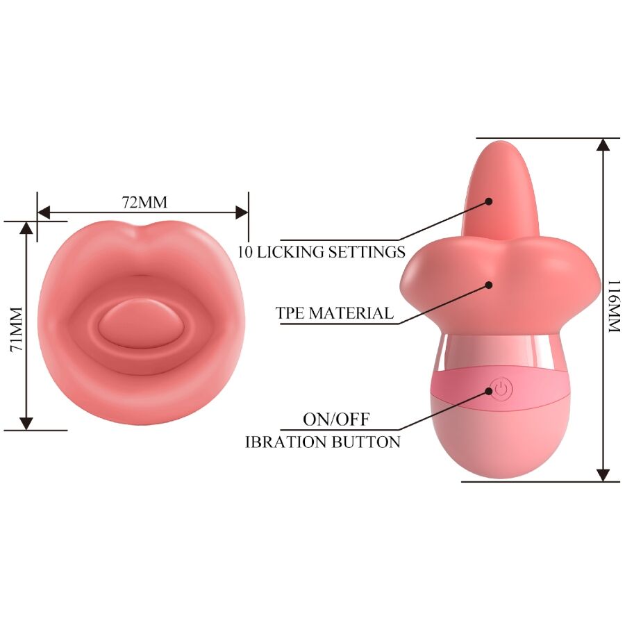 PRETTY LOVE - KYLEE CLITORIDE STIMOLANTE LINGUA 10 VIBRAZIONI ROSA NUDO