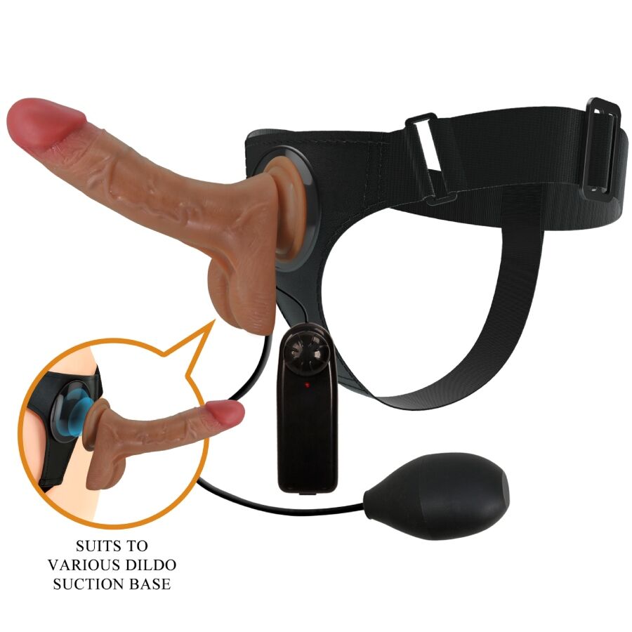 PRETTY LOVE - SLIP UNIVERSAL CON DILDO VIBRANTE E SQUIRTING 15,5 CM MULATTO