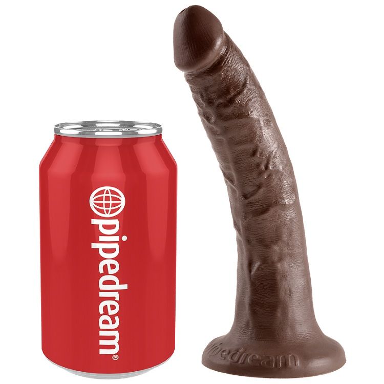 KING COCK - 7 PENI COLOR CIOCCOLATO 17,8 CM