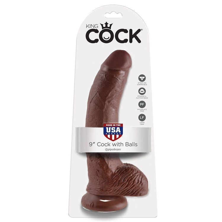 KING COCK - 9 PENI MARRONI REALISTICI 22,9 CM