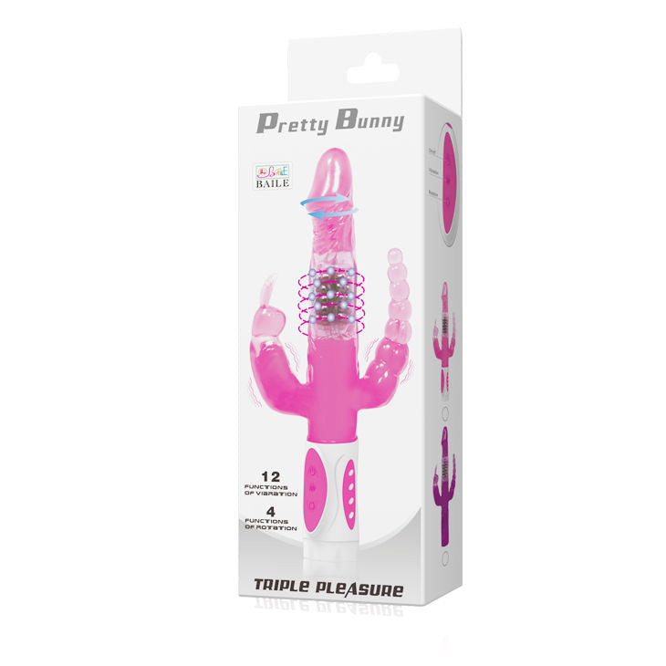 DANCE - PRETTY BUNNY VIBRATORE ROTANTE TRIPLO
