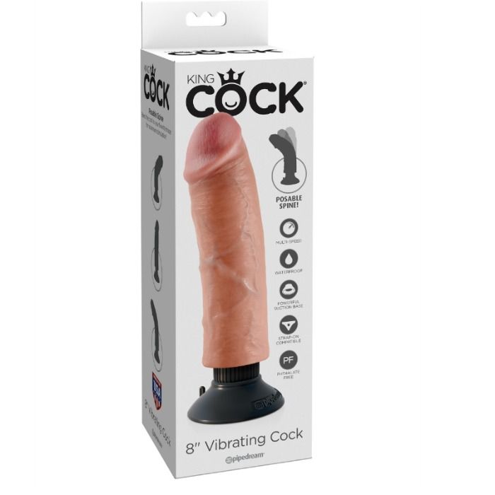 KING COCK - DILDO VIBRANTE 20,32 CM NATURALE
