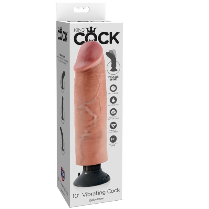 KING COCK - VIBRATORE DILDO 25,5 CM NATURALE
