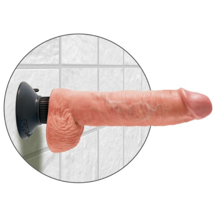 KING COCK - DILDO VIBRANTE CON TESTICOLI 25,5 CM COLORE NATURALE