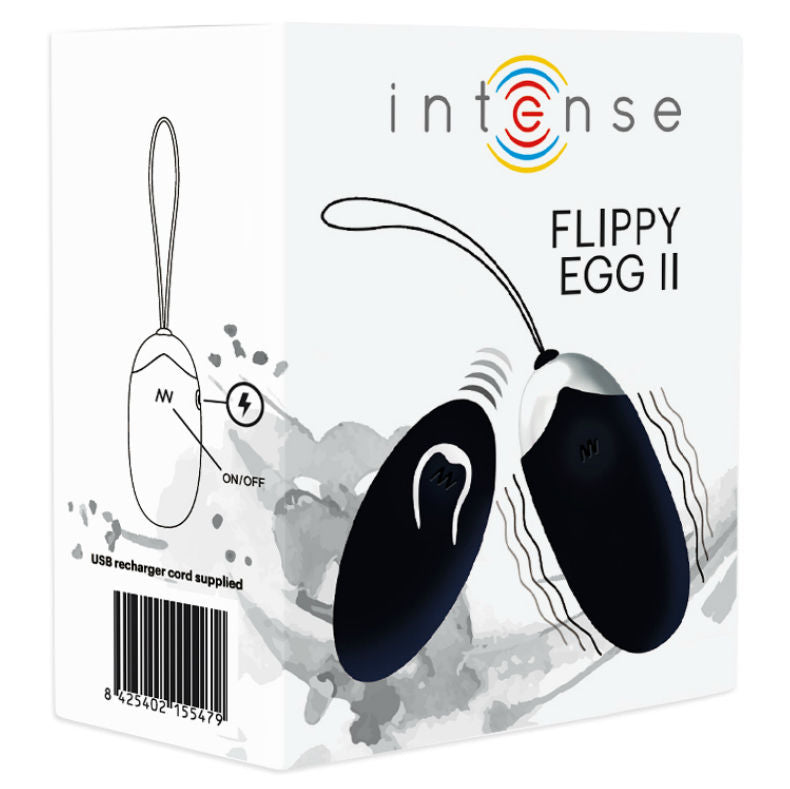 INTENSE - FLIPPY II TELECOMANDO RICARICABILE A FORMA DI UOVO NERO