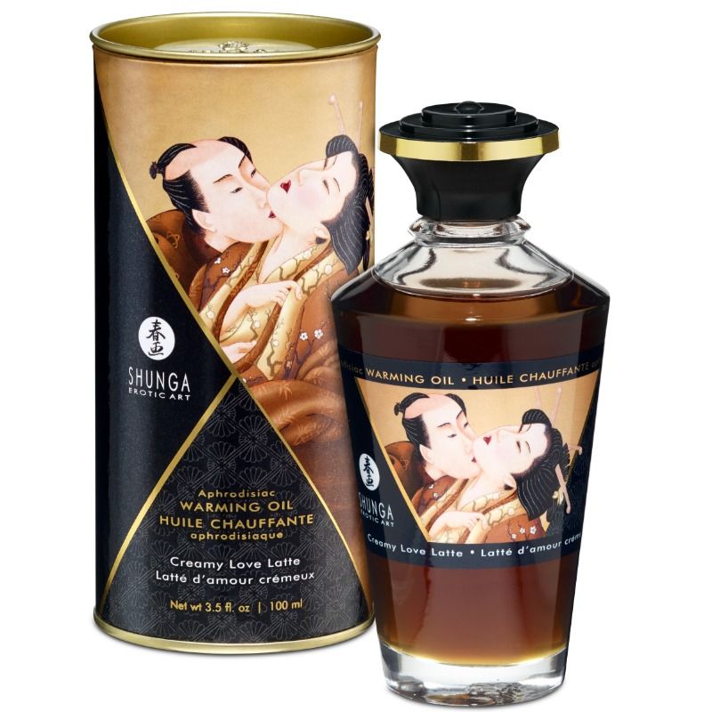 SHUNGA - OLIO DA MASSAGGIO EFFETTO CALORE AL GUSTO DI CAFFÈ 100 ML