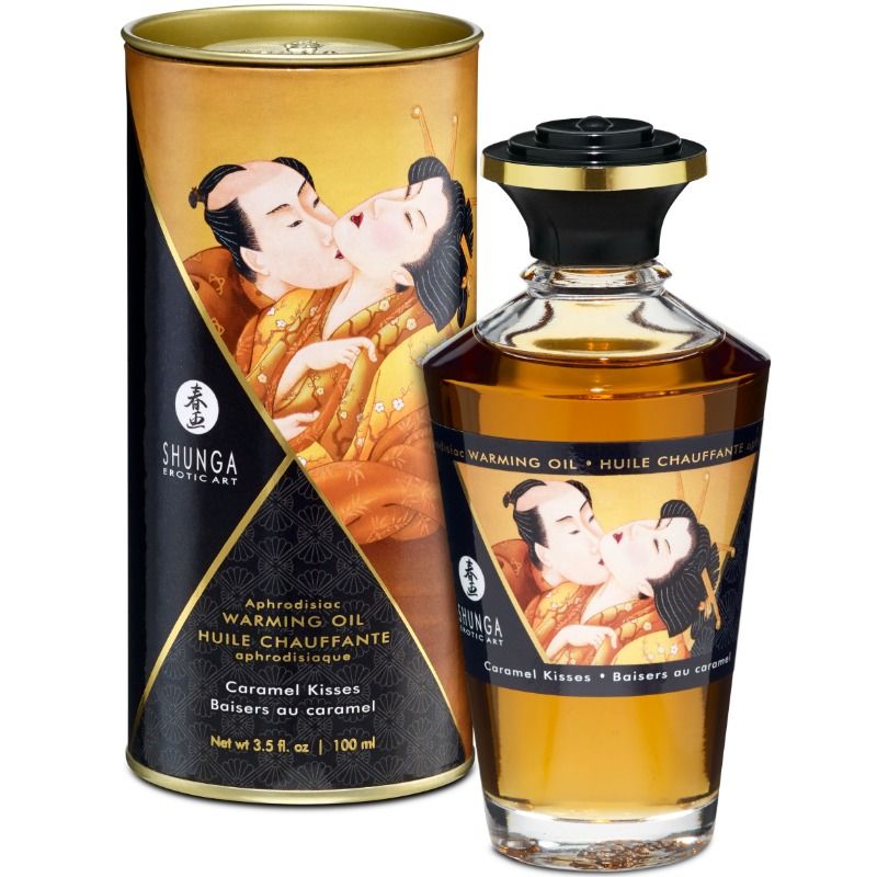 SHUNGA - OLIO DA MASSAGGIO EFFETTO CALORE AL GUSTO DI CARAMELLO 100 ML