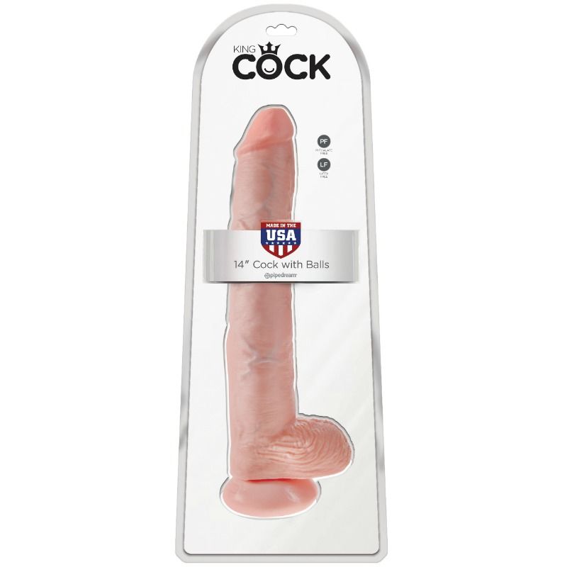 KING COCK - PENE CON TESTICOLI 35,6 CM COLORE NATURALE