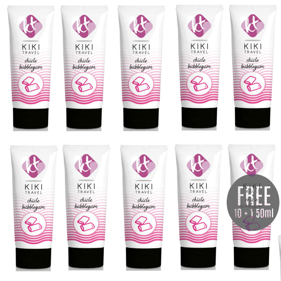 KIKÍ TRAVEL - LUBRICANTE SABOR A CHICLE 50ML 10 + 1 GRATIS