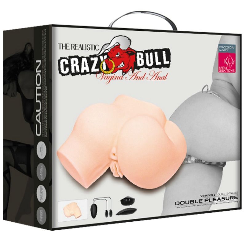 CRAZY BULL - BURRO REALISTICO PER VAGINA E ANO CON VIBRAZIONE