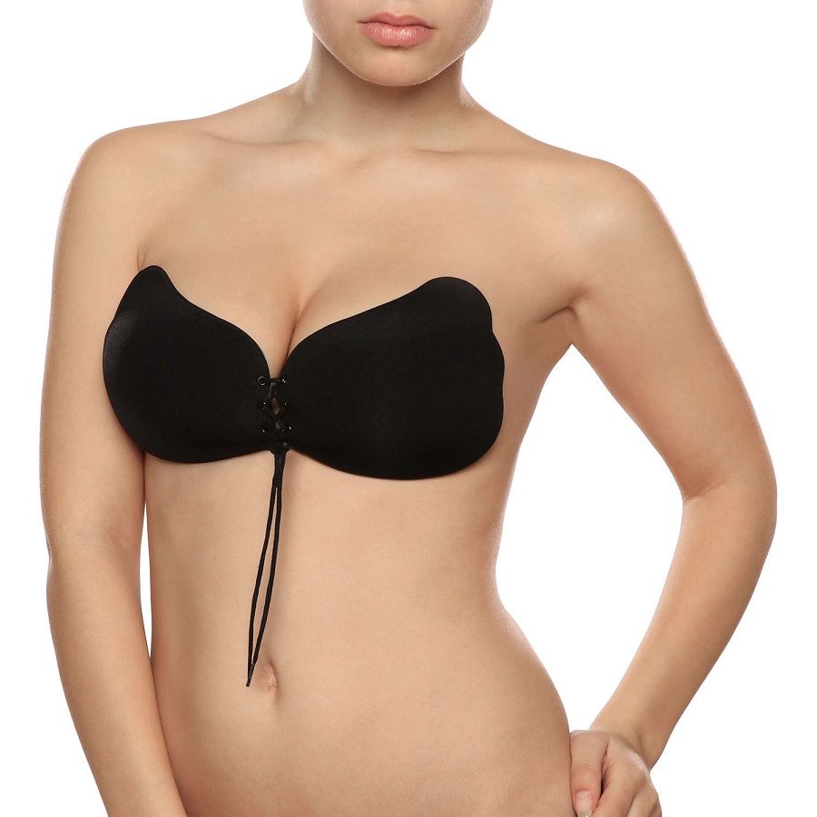 BYE-BRA - REGGISENO PUSH-UP IN PIZZO NERO COPPA C