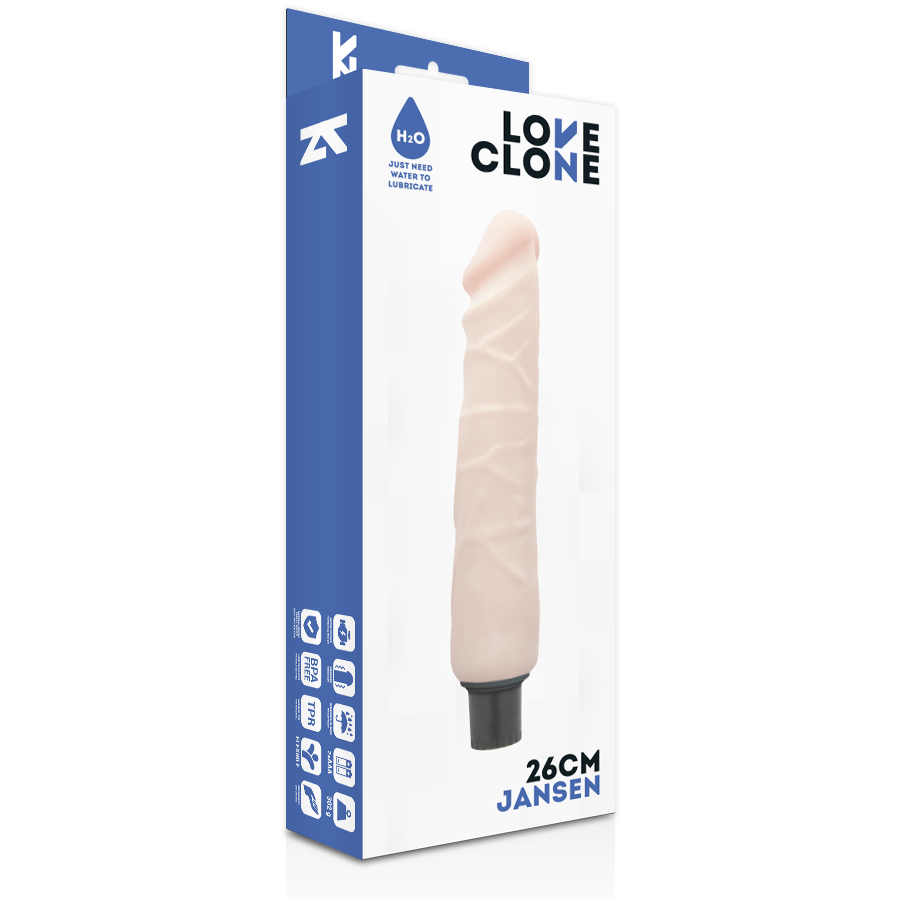 LOVECLONE - VIBRATORE REALISTICO JANSEN AUTOLUBRIFICANTE 26 CM -O- 4,2 CM