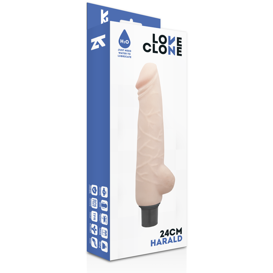 LOVECLONE - HARALD VIBRATORE REALISTICO AUTOLUBRIFICANTE 24 CM -O- 4 CM