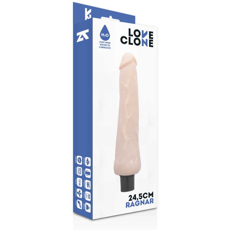 LOVECLONE - RAGNAR VIBRATORE REALISTICO AUTOLUBRIFICANTE 24,5 CM -O- 3,5 CM
