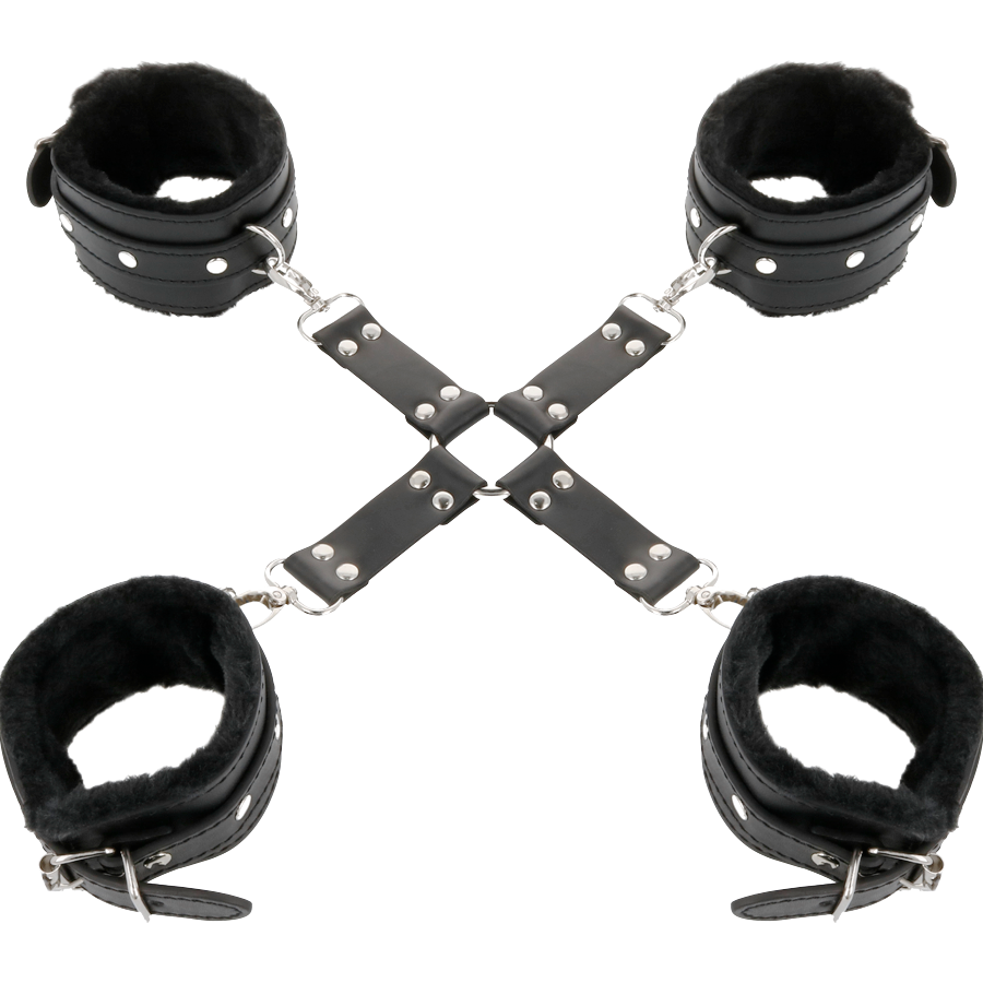 OSCURITÀ - MANETTE PER MANI E PIEDI IN PELLE NERA