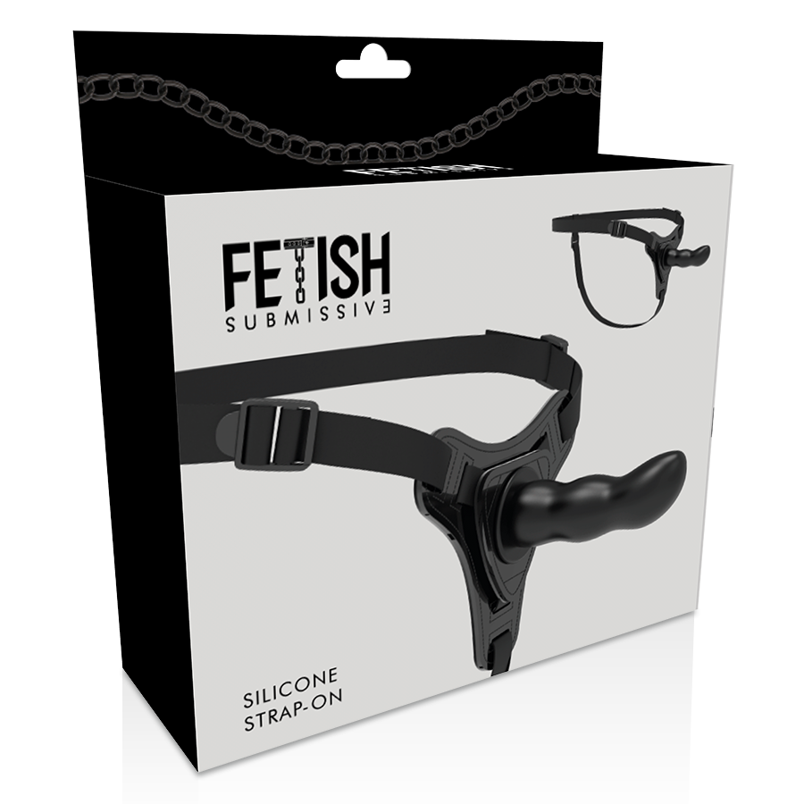 IMBRACATURA SOTTOMESSA FETISH - SILICONE NERO PUNTO G 16 CM