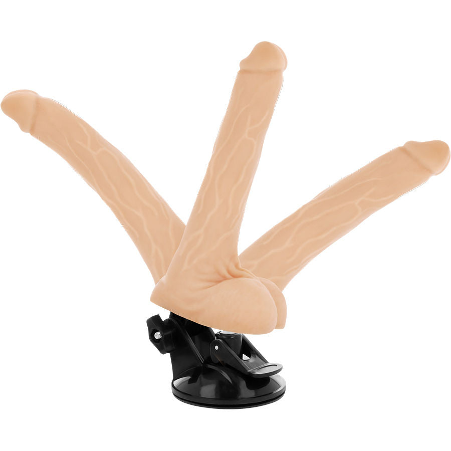 BASECOCK - VIBRATORE REALISTICO ARTICOLABILE TELECOMANDO NERO 18,5 CM -O- 4 CM