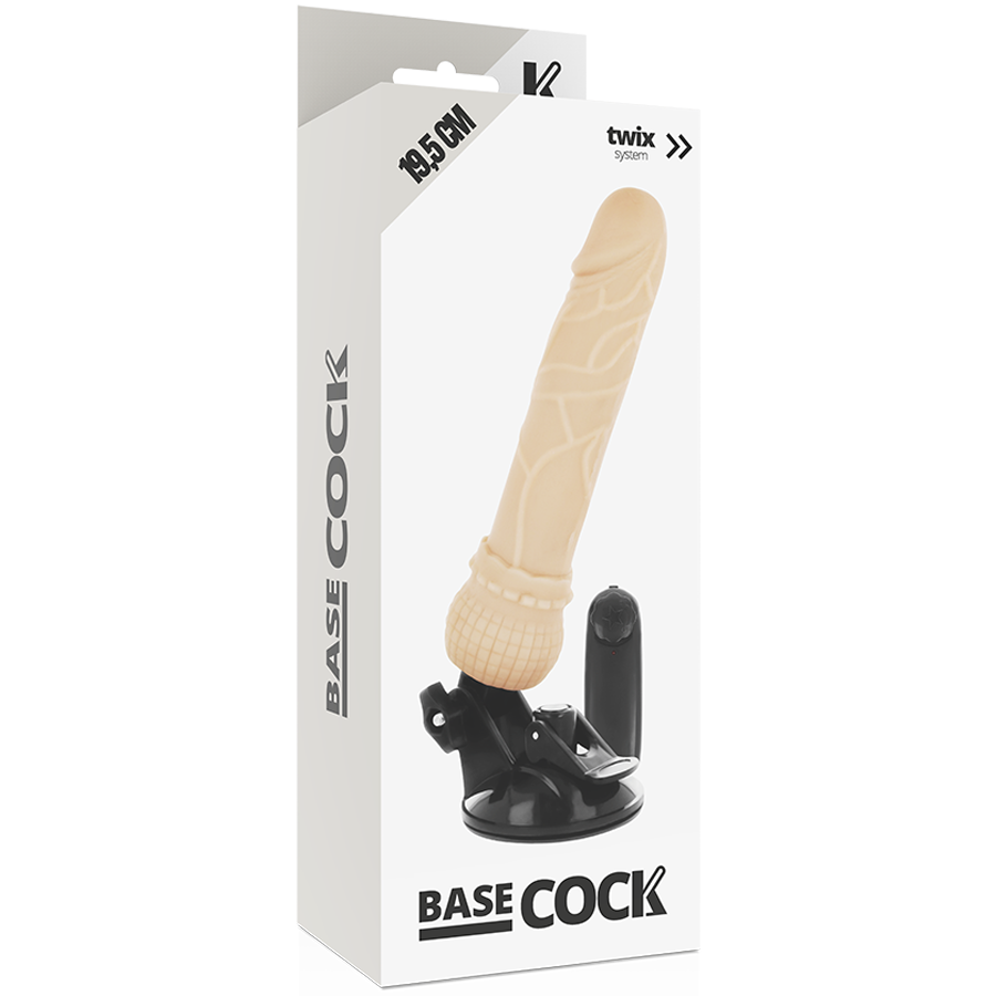 BASECOCK - VIBRATORE REALISTICO TELECOMANDO NERO 19,5 CM -O- 4 CM