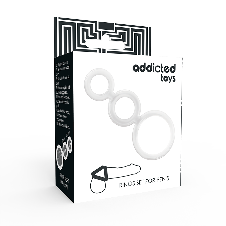 ADDICTED TOYS - SET DI ANELLI TRASPARENTI PER PENE E TESTICOLI