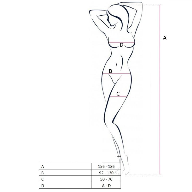 PASSION - WOMAN BS056 BODYSTOCKING ROJO TALLA ÚNICA