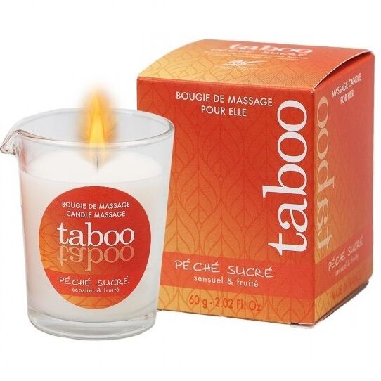 RUF - CANDELA DA MASSAGGIO TABOO PER LEI PROFUMO DI ZUCCHERO NETTARINA