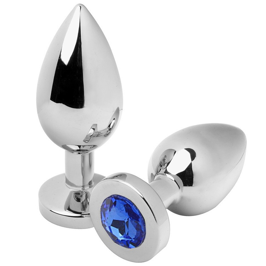 METAL HARD - PLUG ANALE DIAMANTE BLU PICCOLO 5,71 CM