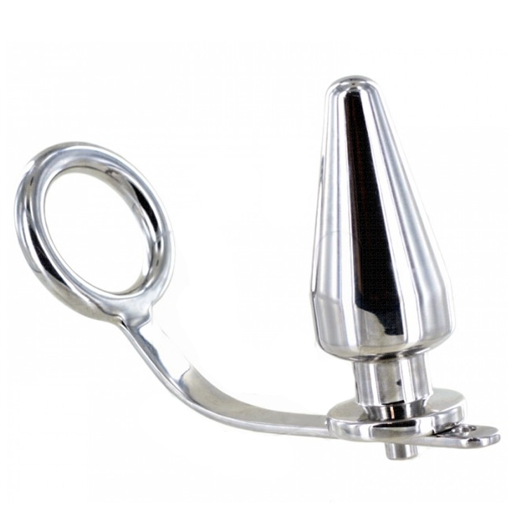 METALLO DURO - ANELLO IN ACCIAIO CON TAPPO ANALE 45 X 50 MM