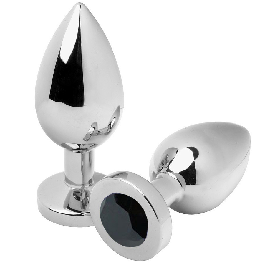 METAL HARD - PLUG ANALE DIAMANTE NERO PICCOLO 5,71 CM