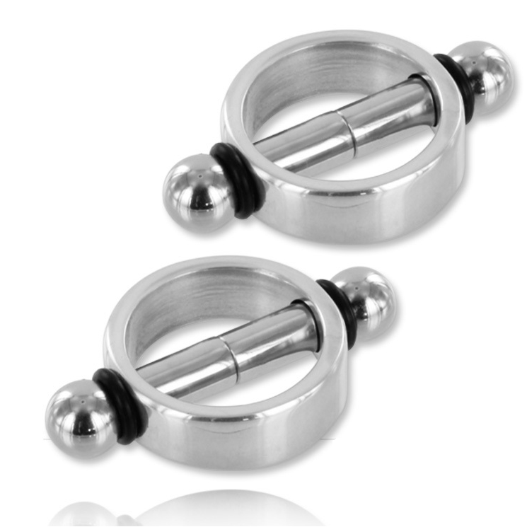 METALLO DURO - COPPIA DI MORSETTI PER CAPEZZOLI MAGNETICI