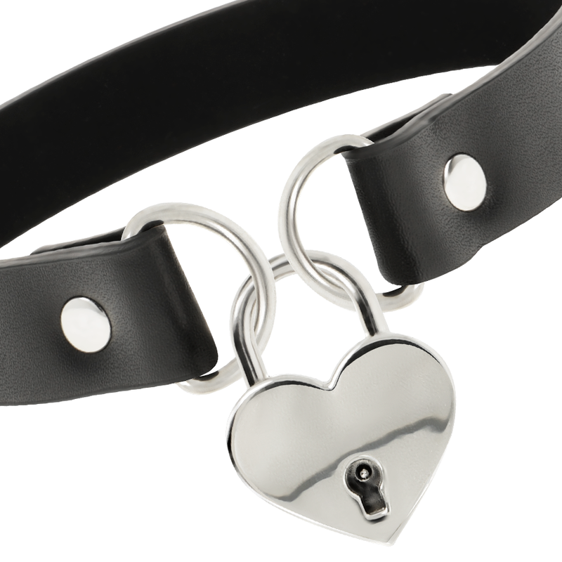 COQUETTE CHIC DESIRE - COLLANA IN PELLE VEGANA CON CUORE E CHIAVE