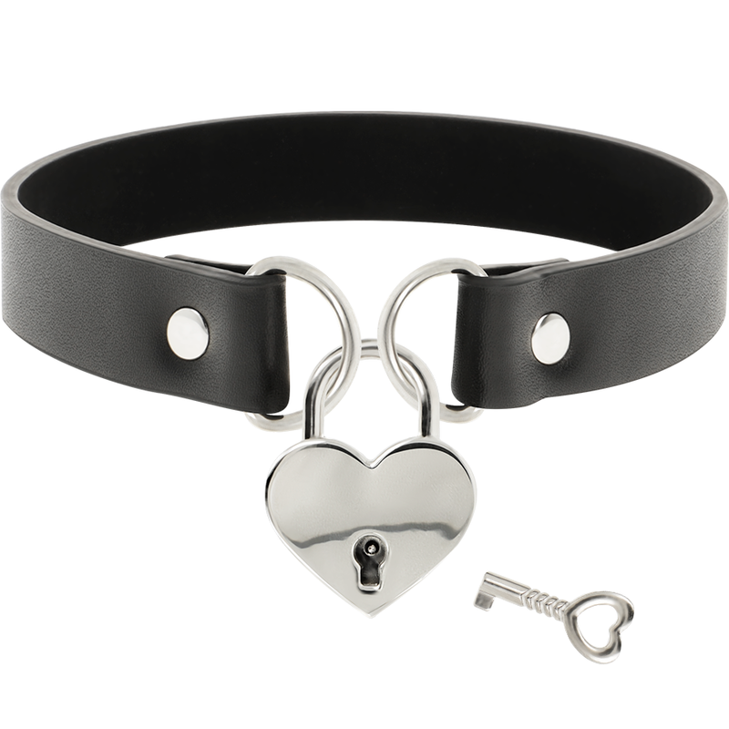 COQUETTE CHIC DESIRE - COLLANA IN PELLE VEGANA CON CUORE E CHIAVE