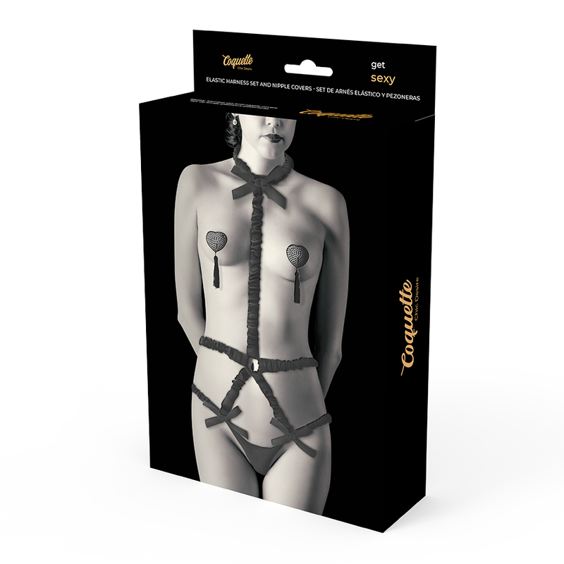 COQUETTE CHIC DESIRE - SET LINGERIE CON COPRICAPEZZOLI DELUXE