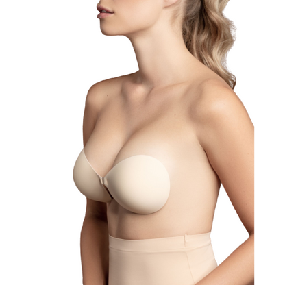 BYE-BRA - SUJETADOR INVISIBLE BEIGE COPA D