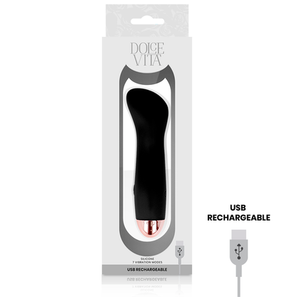 DOLCE VITA - ONE BLACK VIBRATORE RICARICABILE 7 VELOCITÀ