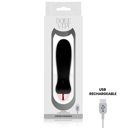DOLCE VITA - VIBRATORE RICARICABILE FIVE NERO 7 VELOCITÀ
