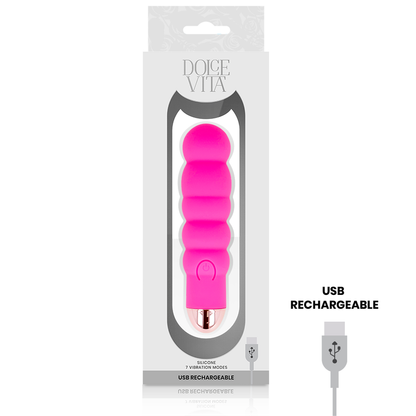 DOLCE VITA - VIBRATORE RICARICABILE SIX PINK A 7 VELOCITÀ