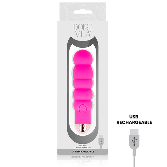 DOLCE VITA - VIBRATORE RICARICABILE SIX PINK A 7 VELOCITÀ