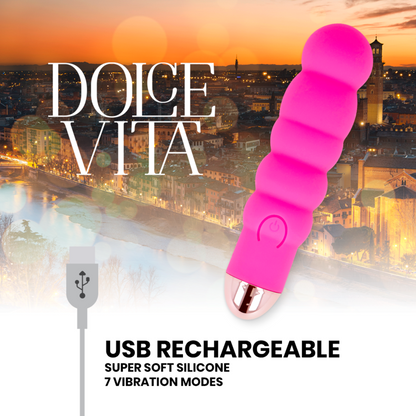 DOLCE VITA - VIBRATORE RICARICABILE SIX PINK A 7 VELOCITÀ