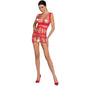 PASSION - WOMAN BS089 BODYSTOCKING ROJO TALLA ÚNICA