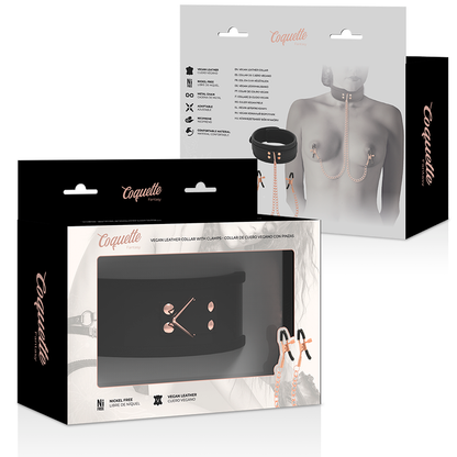 COQUETTE CHIC DESIRE - COLLARE FANTASIA CON MORSETTI PER CAPEZZOLI RIVESTITI IN NEOPRENE