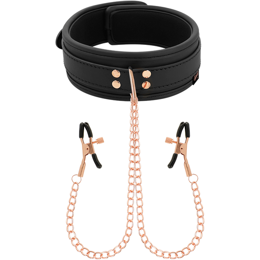 COQUETTE CHIC DESIRE - COLLARE FANTASIA CON MORSETTI PER CAPEZZOLI RIVESTITI IN NEOPRENE