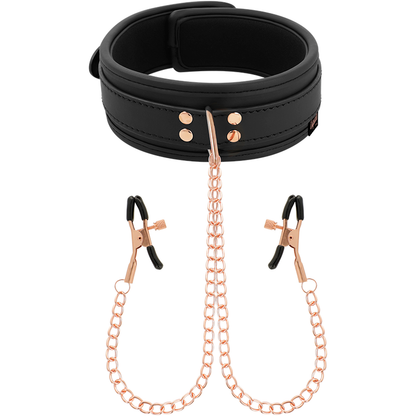 COQUETTE CHIC DESIRE - COLLARE FANTASIA CON MORSETTI PER CAPEZZOLI RIVESTITI IN NEOPRENE
