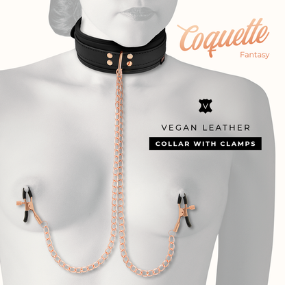 COQUETTE CHIC DESIRE - COLLARE FANTASIA CON MORSETTI PER CAPEZZOLI RIVESTITI IN NEOPRENE