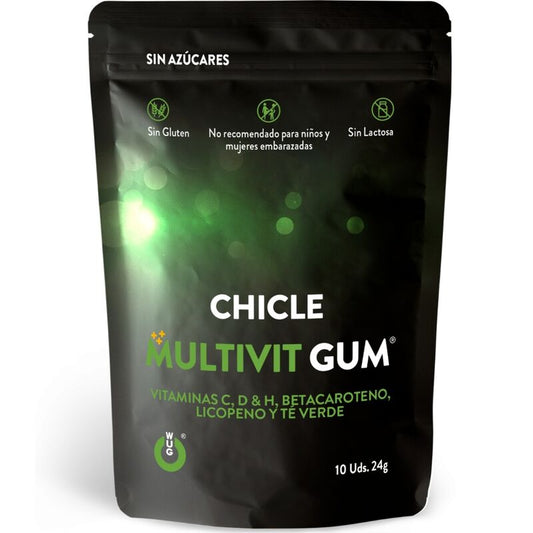 WUG GUM - GOMMA MULTIVIT VITAMINA C, H, D, BETACAROTENE, LICOPENE E TÈ VERDE 10 UNITÀ
