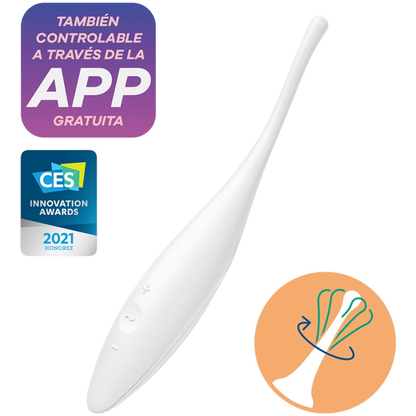 SATISFYER - STIMOLATORE CLITORIDEO TWIRLING JOY BIANCO