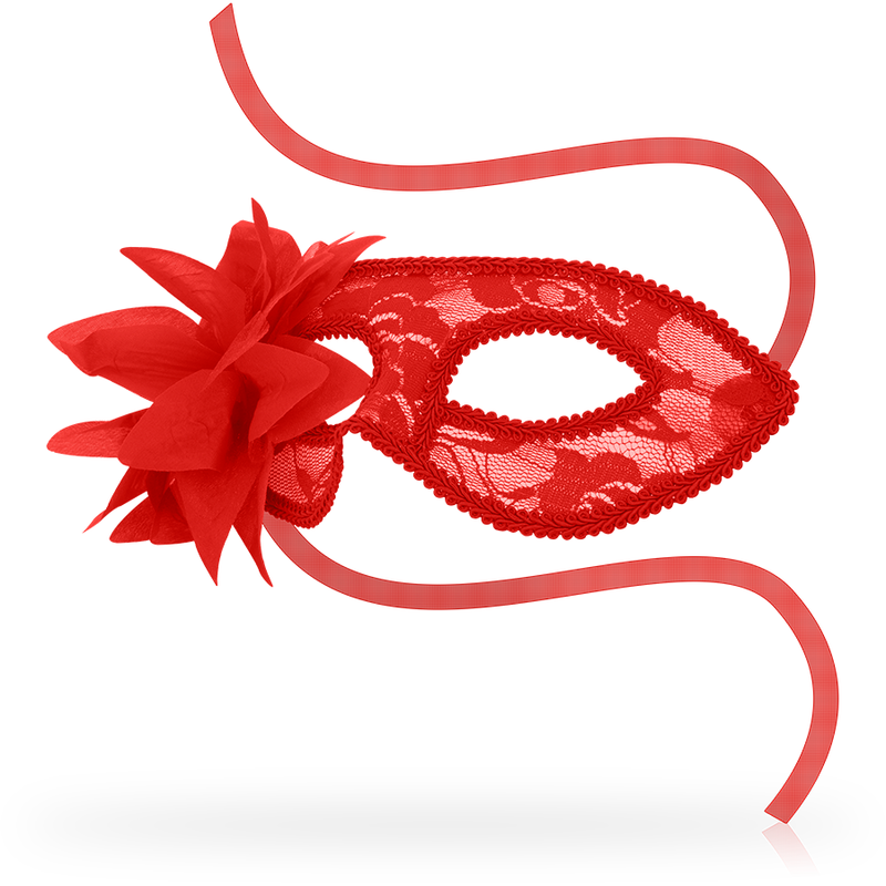 OHMAMA - MASCHERINE OCCHI CON PIZZO E FIORE ROSSO